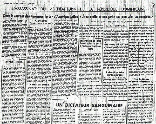 Trujillo Le monde du 2 juin 1961